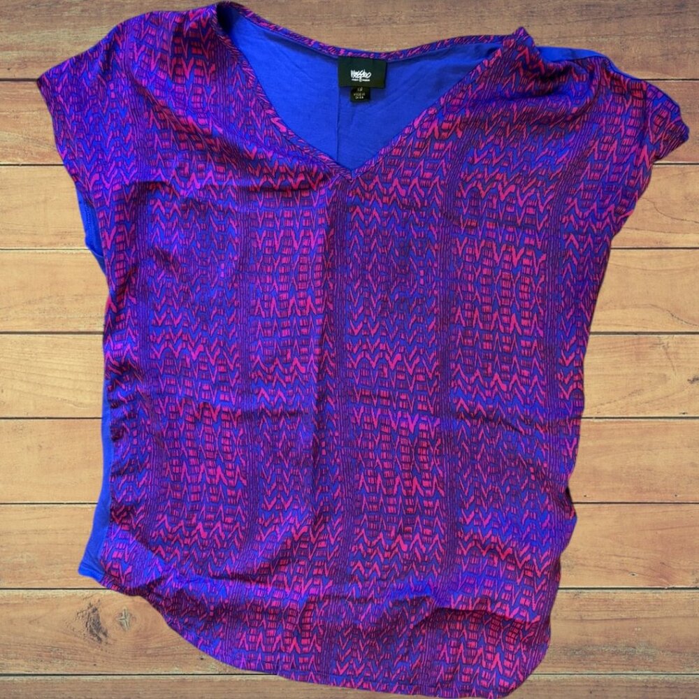 Mossimo Women's Blouse Shirt Top Size XS Purple Blue